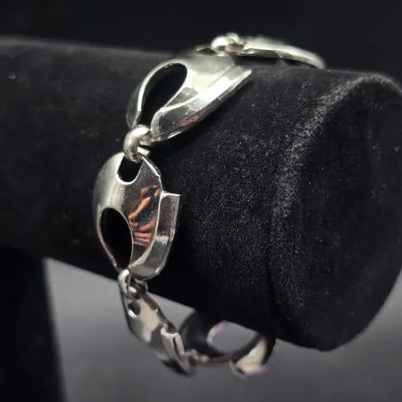 Tara Silver Tone Bracelet Vintage Jewelry Circle Open Links - Picture 6 of 10